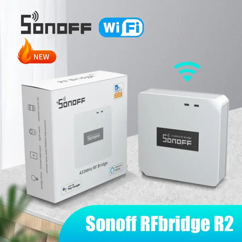 SONOFF RF Bridge R2 433MHz RF Wi-Fi passerelle sans fil scène intelligente prise en charge de la sécurité à domicile capteur DW2-RF PIR3-RF via eWeLink Alexa