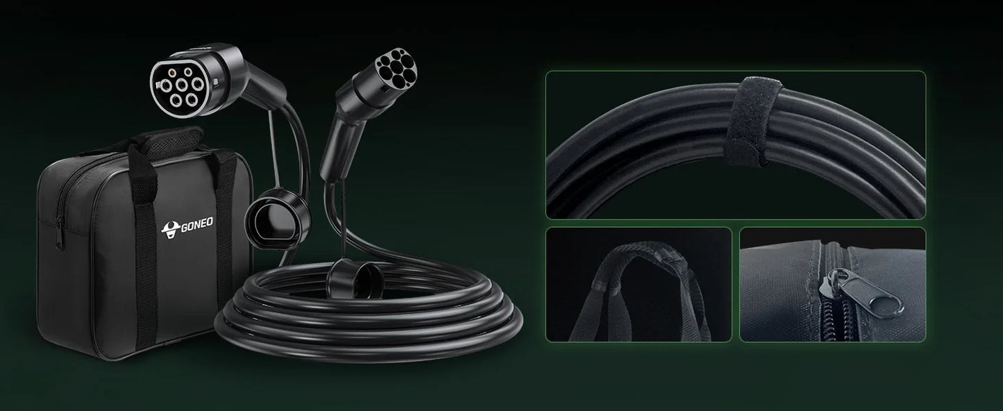 Goneo-Câble de Chargement existent Électrique, EV/PHEV, Type 2, 3 Phases, 22kw, 11kw, 7kw, Vop 2 à Vop 2, Hybrid Auto Cable T2