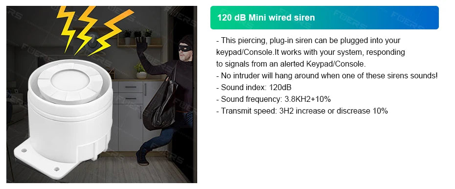 FUERS G12 Tuya WiFi GSM système d'alarme de sécurité sans fil maison affaires alarme antivol avec sirène RFID détecteur de mouvement capteur de fumée