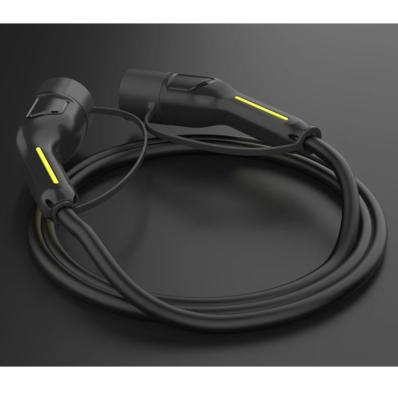 Câble de chargement de rue EV étanche pour Station Wallbox 5M 3.5KW-22KW Type 2 Type 1 Mode 3 noir