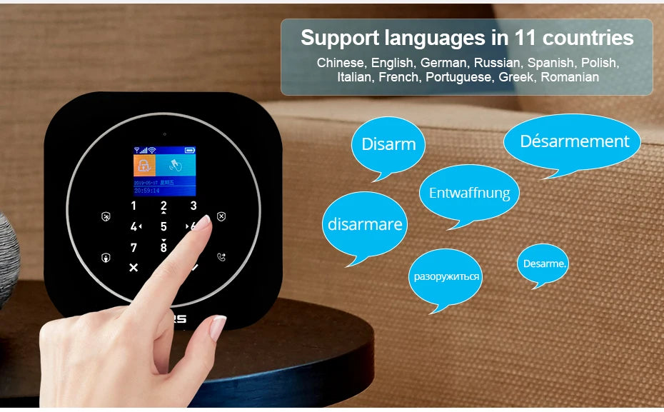 FUERS G12 Tuya WiFi GSM système d'alarme de sécurité sans fil maison affaires alarme antivol avec sirène RFID détecteur de mouvement capteur de fumée