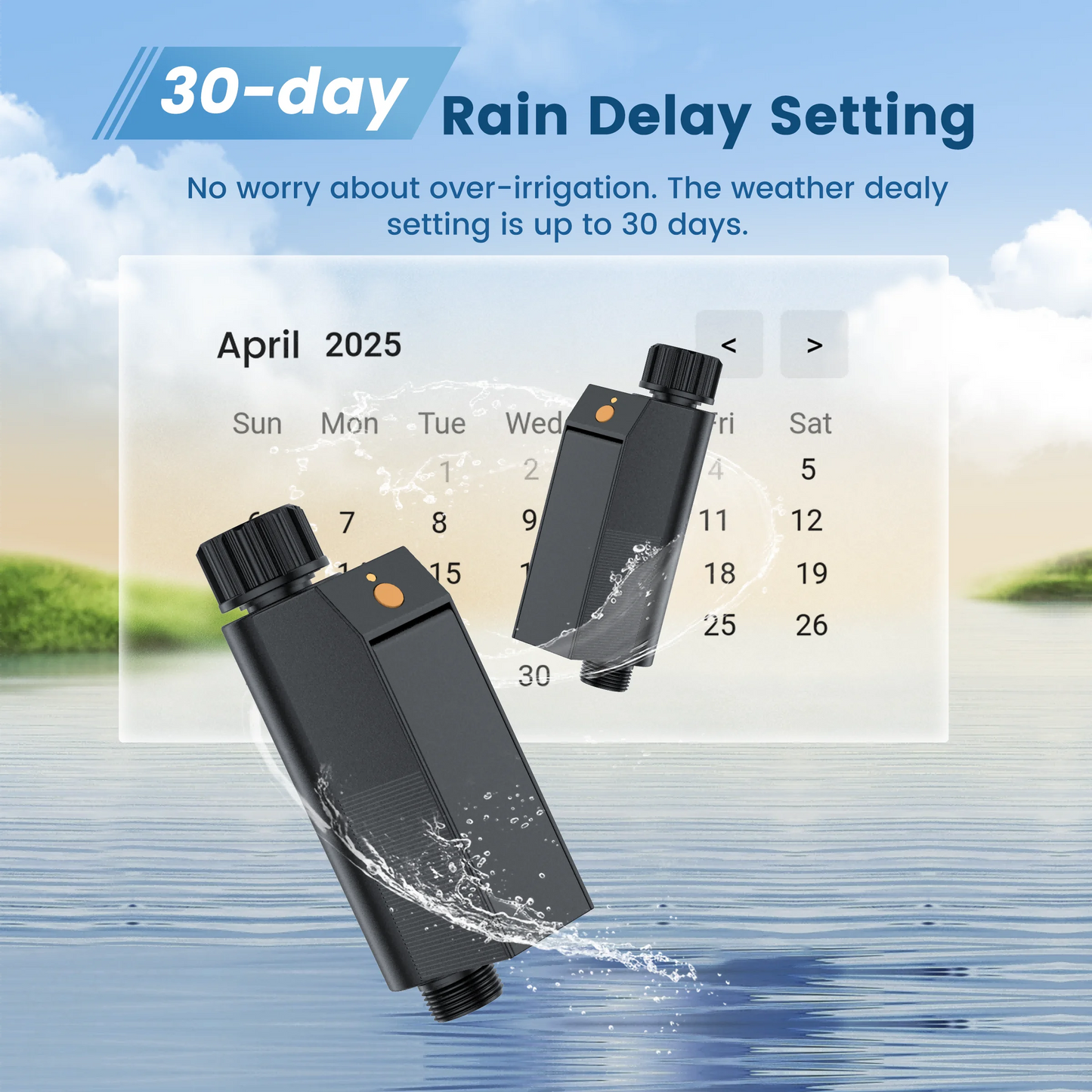 GIRIER Minuterie d'eau intelligente Minuterie d'arrosage WiFi Aucun hub requis pour l'irrigation goutte à goutte de tuyau d'arrosage fonctionne avec l'application Tuya prend en charge Alexa