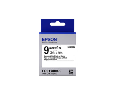 Epson LK-3WBN - Standard - Noir sur Blanc - 9mmx9m