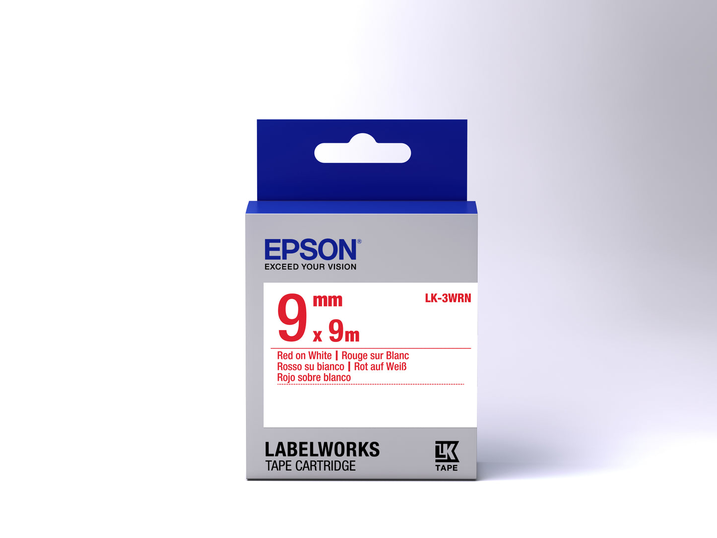 Epson LK-3WRN - Standard - Rouge sur Blanc - 9mmx9m