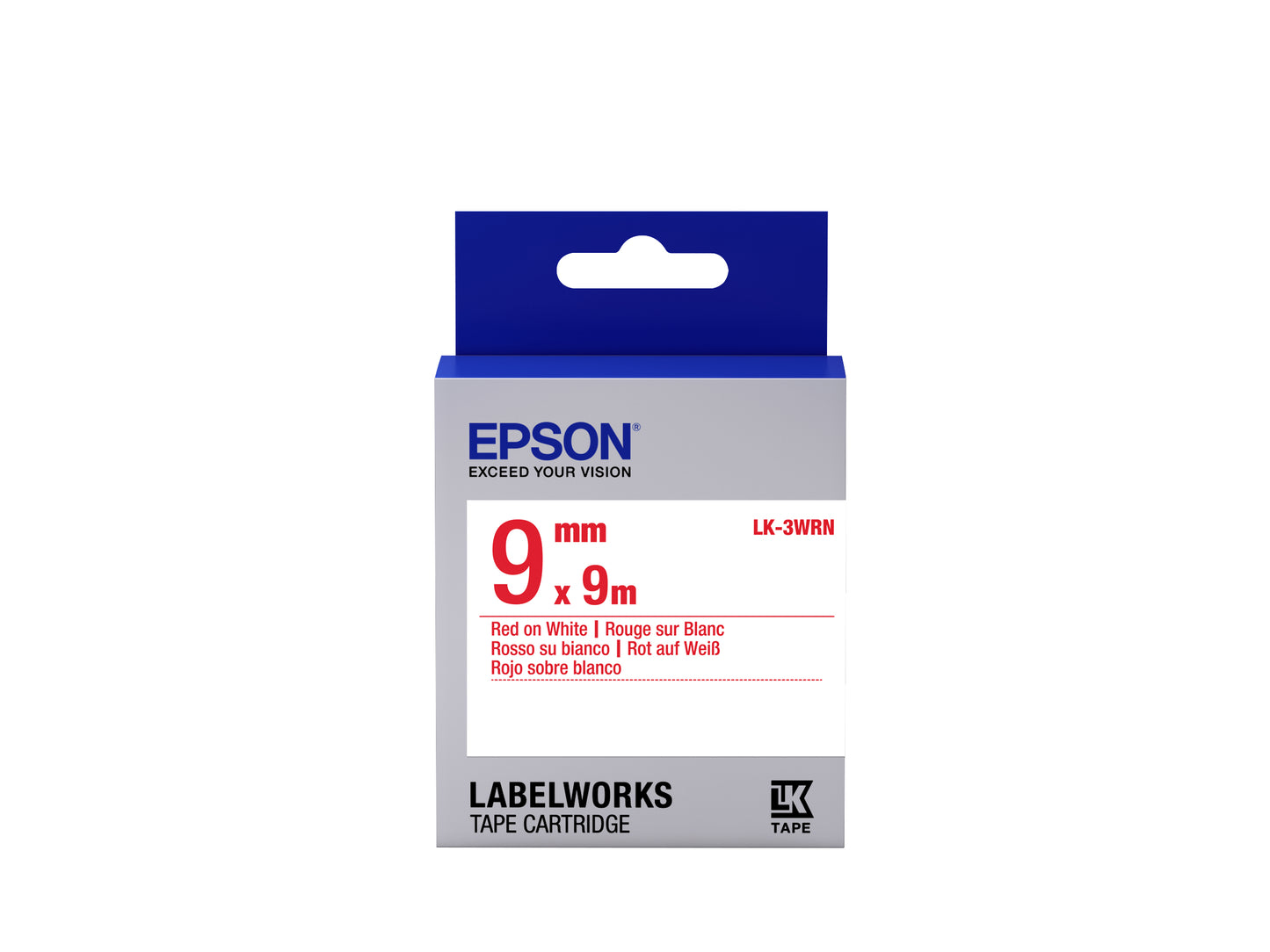Epson LK-3WRN - Standard - Rouge sur Blanc - 9mmx9m
