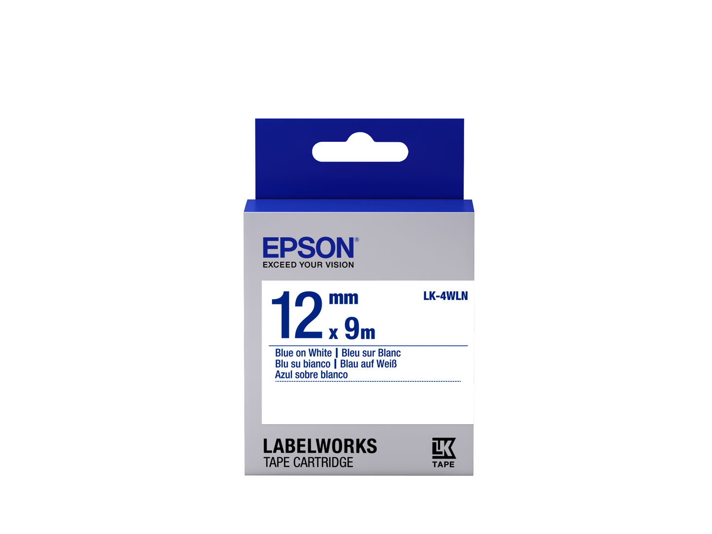Epson LK-4WLN - Standard - Bleu sur Blanc - 12mmx9m