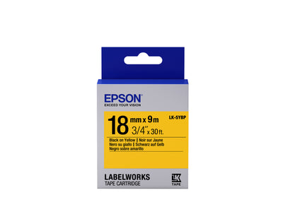 Epson LK-5YBP - Couleur Pastel - Noir sur Jaune - 18mmx9m