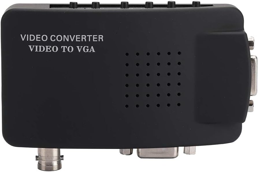 Pwshymi BNC to VGA Converter, BNC S-Video to VGA HD Adapter for PC Monitor (EU Plug)