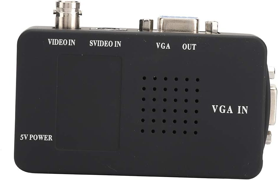 Pwshymi BNC to VGA Converter, BNC S-Video to VGA HD Adapter for PC Monitor (EU Plug)
