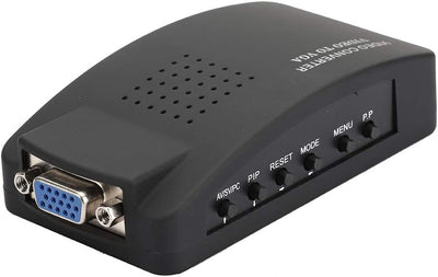 Pwshymi BNC to VGA Converter, BNC S-Video to VGA HD Adapter for PC Monitor (EU Plug)