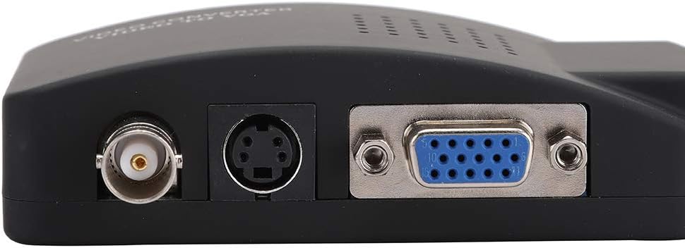 Pwshymi BNC to VGA Converter, BNC S-Video to VGA HD Adapter for PC Monitor (EU Plug)
