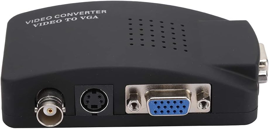 Pwshymi BNC to VGA Converter, BNC S-Video to VGA HD Adapter for PC Monitor (EU Plug)