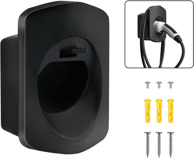 Support Mural de Cable Type 2| Support de Type 2 Chargeur pour Voiture électrique avec Connecteur IEC 62196-2| Organiseur de EV Câble Accessoire Station de Charge, Noir