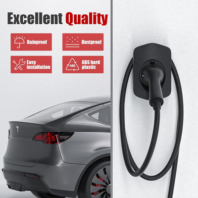 Support Mural de Cable Type 2| Support de Type 2 Chargeur pour Voiture électrique avec Connecteur IEC 62196-2| Organiseur de EV Câble Accessoire Station de Charge, Noir