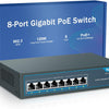 Switch PoE 8 Port Gigabit  - 1000Mbps, 120W 802.3af/at