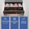 iggual IRON-20 cash tray, manual or automatic cash register RJ11 (12 V), compartment x4 banknotes and 8 pieces, 3-position lock lock, 42 x 40.5 x 10 cm, case made of
