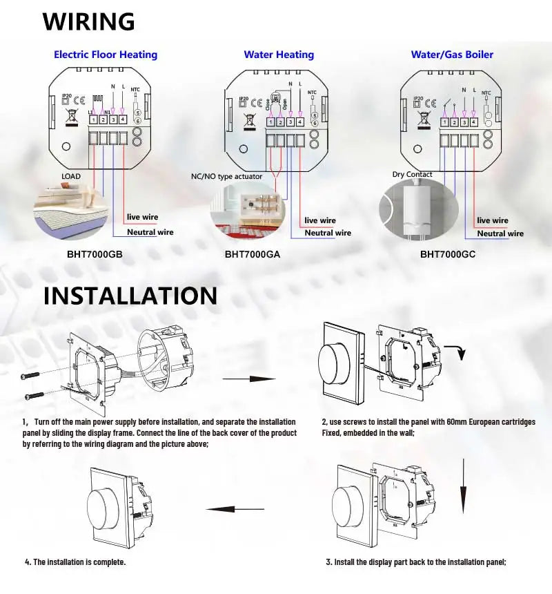 ThermoandreWIFI à bouton intelligent pour le chauffage de l'eau 5A, pommeau de corps à gaz, 16A, chauffage électrique nous-mêmes avec Alexa Google Home Yandex, 24V, 220V