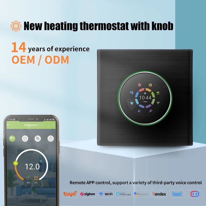 ThermoandreWIFI à bouton intelligent pour le chauffage de l'eau 5A, pommeau de corps à gaz, 16A, chauffage électrique nous-mêmes avec Alexa Google Home Yandex, 24V, 220V