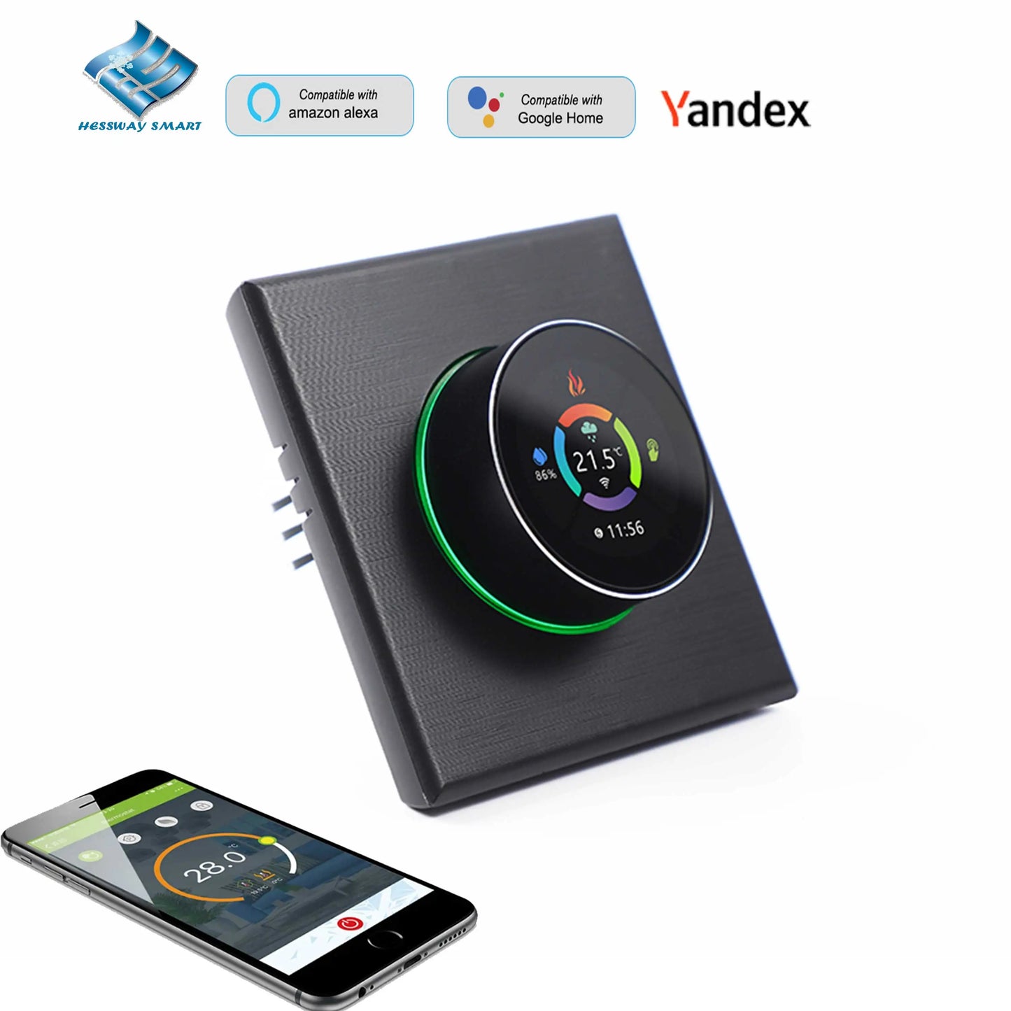 ThermoandreWIFI à bouton intelligent pour le chauffage de l'eau 5A, pommeau de corps à gaz, 16A, chauffage électrique nous-mêmes avec Alexa Google Home Yandex, 24V, 220V