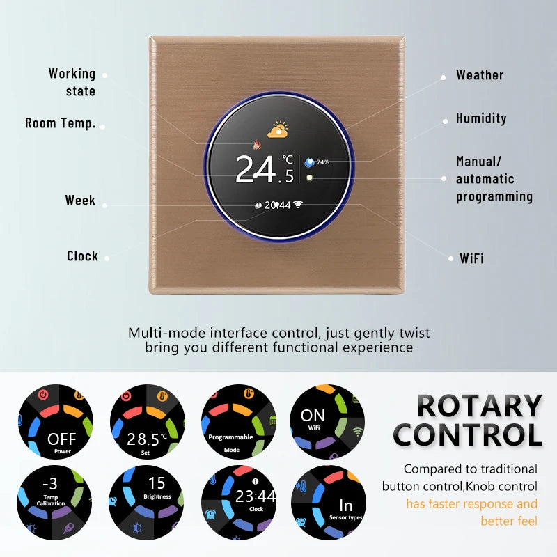 ThermoandreWIFI à bouton intelligent pour le chauffage de l'eau 5A, pommeau de corps à gaz, 16A, chauffage électrique nous-mêmes avec Alexa Google Home Yandex, 24V, 220V