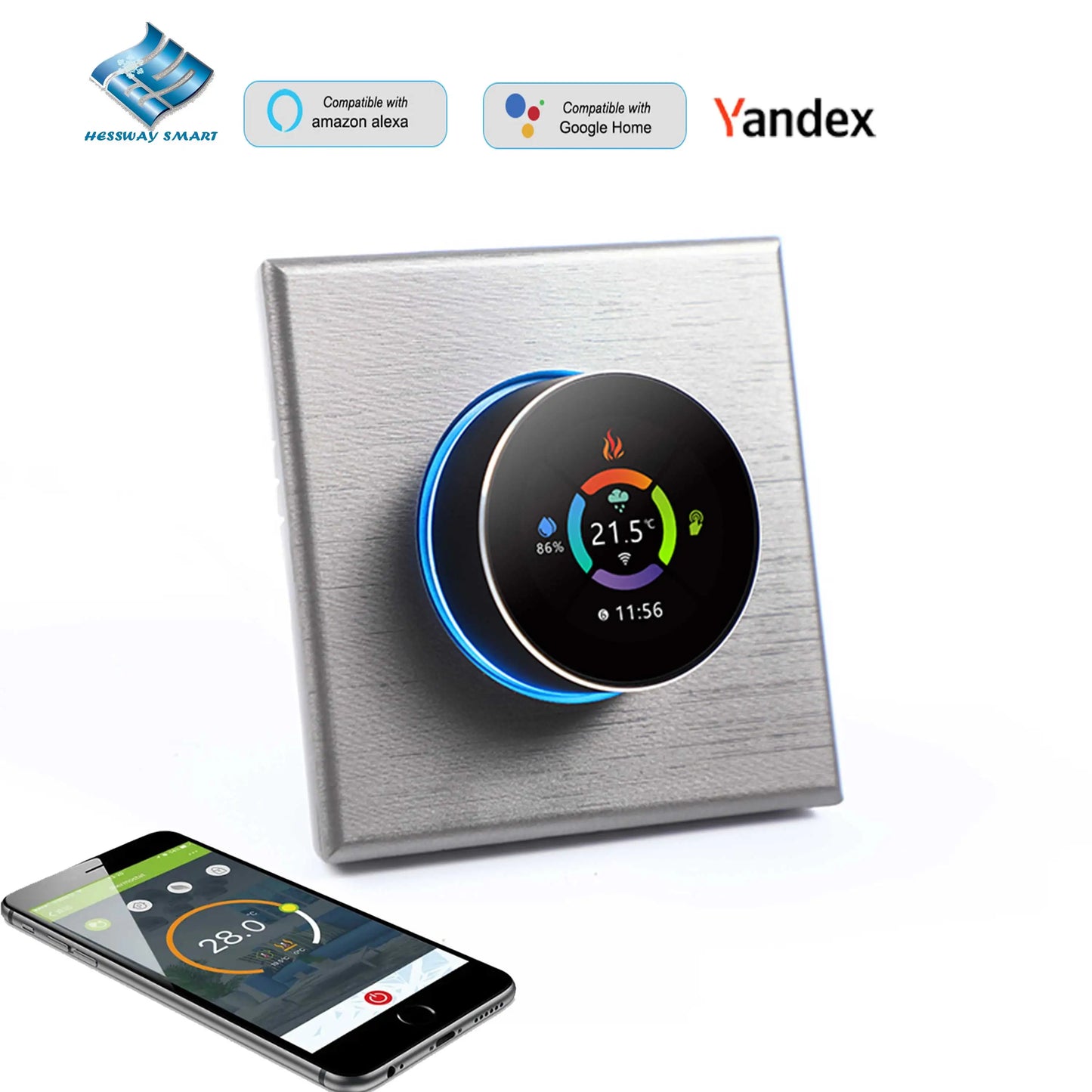 ThermoandreWIFI à bouton intelligent pour le chauffage de l'eau 5A, pommeau de corps à gaz, 16A, chauffage électrique nous-mêmes avec Alexa Google Home Yandex, 24V, 220V
