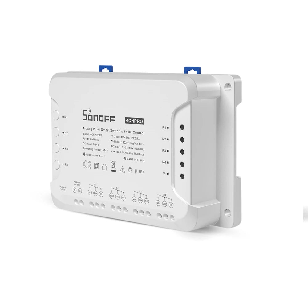 Sonoff 4CH Pro R3 10A /Gang 4 canaux Wifi commutateur intelligent 433 MHZ RF commutateur de lumières Wifi à distance prend en charge 4 appareils fonctionne avec Alexa