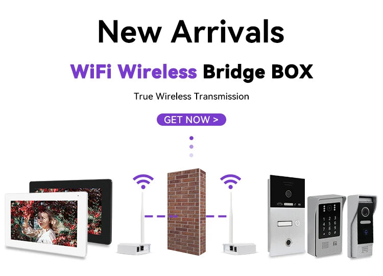 Jeatone Tuya 7 pouces WiFi interphone vidéo sans fil interphone avec caméra oculaire de détection automatique 1080P pour maison appartement extérieur