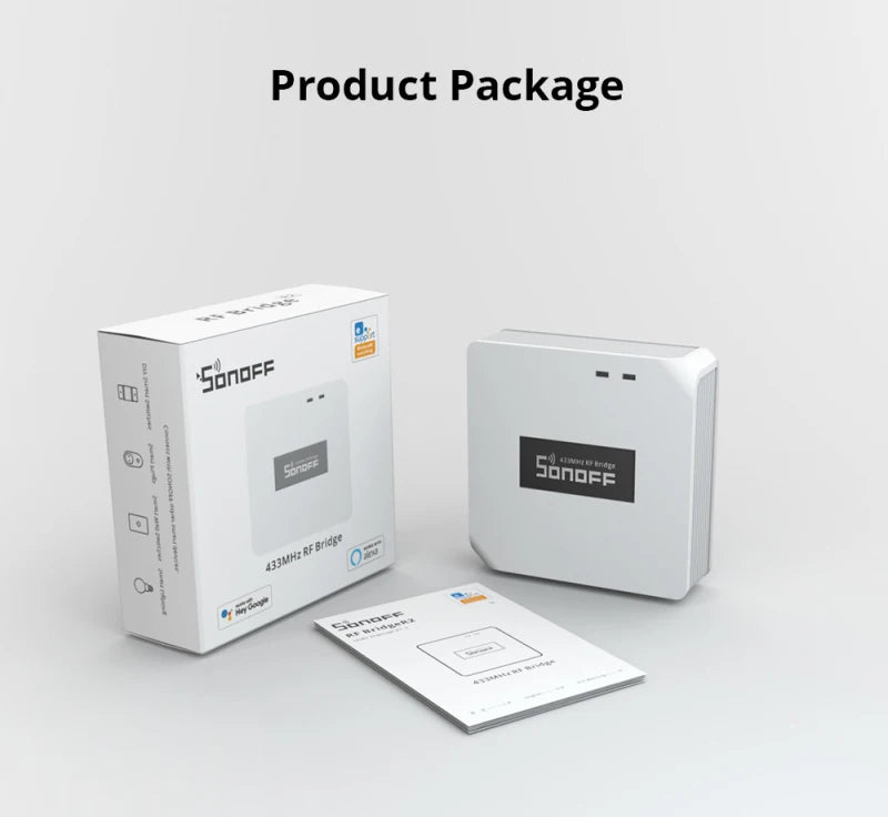 SONOFF RF Bridge R2 433MHz RF Wi-Fi passerelle sans fil scène intelligente prise en charge de la sécurité à domicile capteur DW2-RF PIR3-RF via eWeLink Alexa