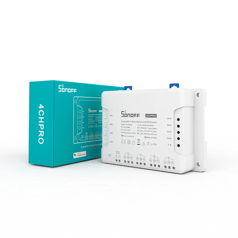 Sonoff 4CH Pro R3 10A /Gang 4 canaux Wifi commutateur intelligent 433 MHZ RF commutateur de lumières Wifi à distance prend en charge 4 appareils fonctionne avec Alexa