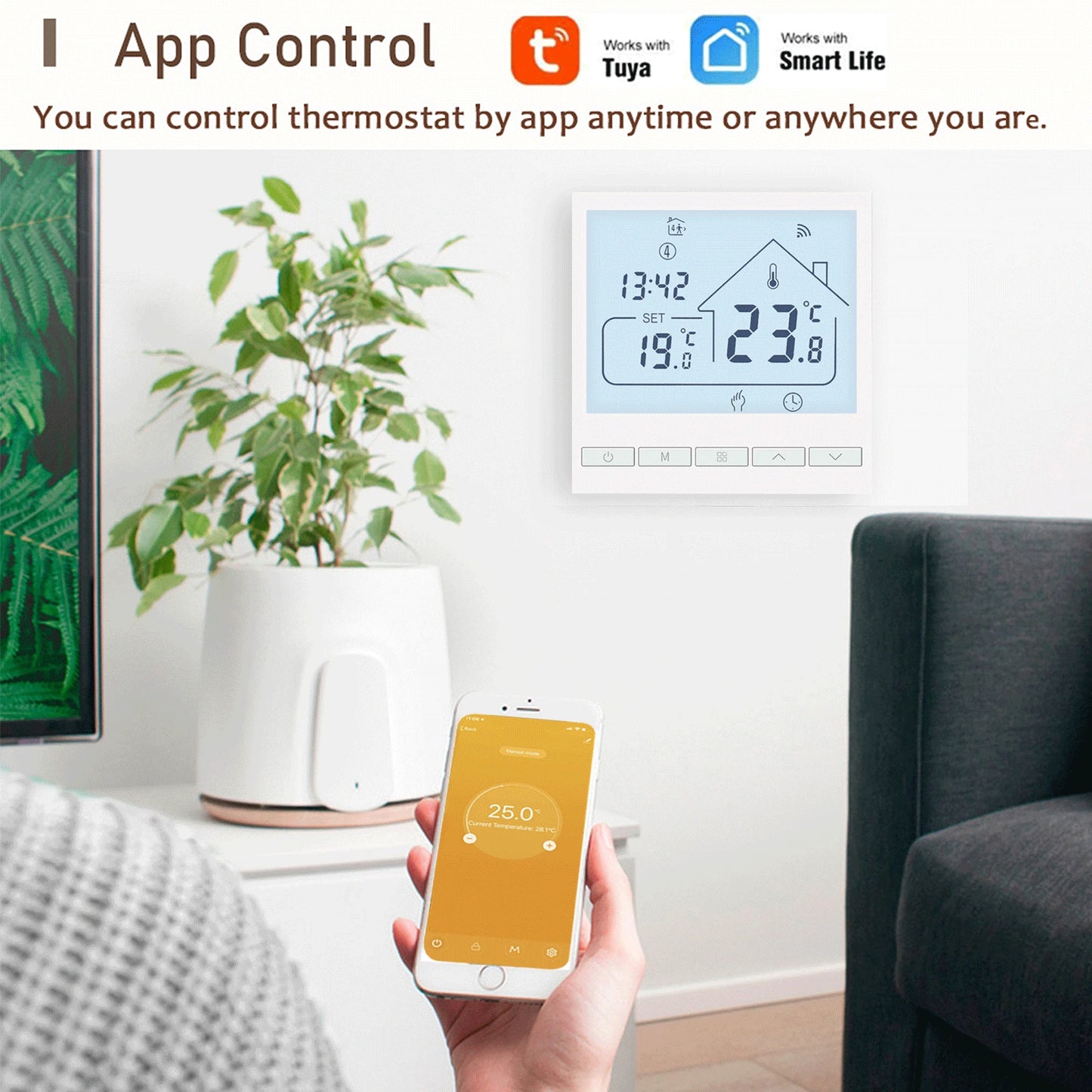 Beok Tuya Thermostat de sol WIFI pour maison intelligente avec Alexa Yandex Google contrôle régulateur de température de chauffage par le sol chaud 220V