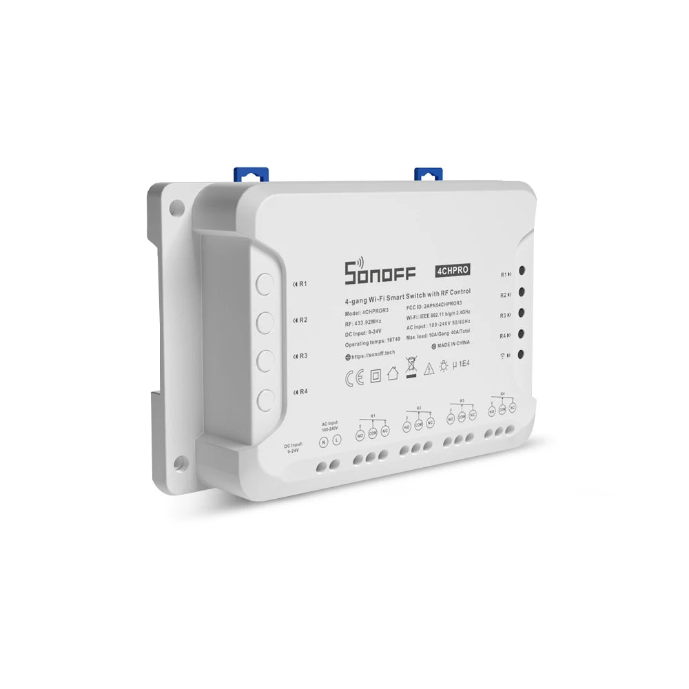Sonoff 4CH Pro R3 10A /Gang 4 canaux Wifi commutateur intelligent 433 MHZ RF commutateur de lumières Wifi à distance prend en charge 4 appareils fonctionne avec Alexa