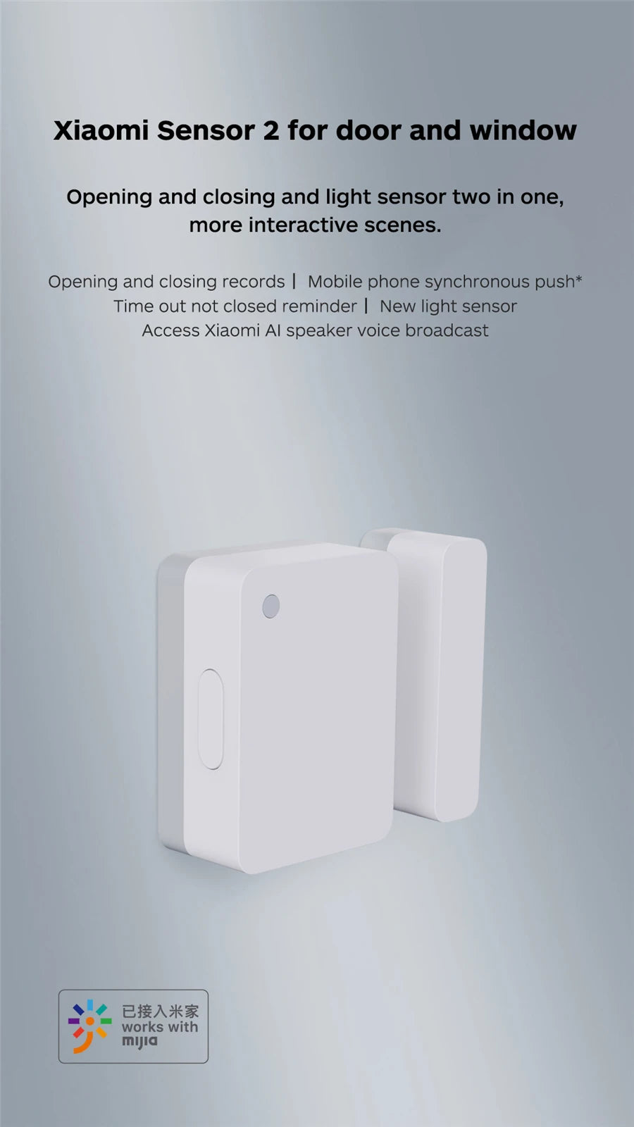 Original Xiaomi Mijia capteur de porte fenêtre 2 Bluetooth connecter capteur de porte taille de poche maison intelligente contrôle automatique par l'application Mi Home