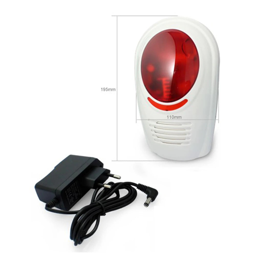 Wolf-Guard-Sirène Clignotante Sonore Sans Fil, Système de Sécurité Domestique Anti-Cambriolage, Étanche, Niket Extérieur, 101 Wifi, 110dB, 433MHz