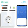 BSEED-Prise Murale Wifi EU Standard 86x86mm, Moniteur d'Alimentation Intelligent, Fonctionne avec Google Alexa