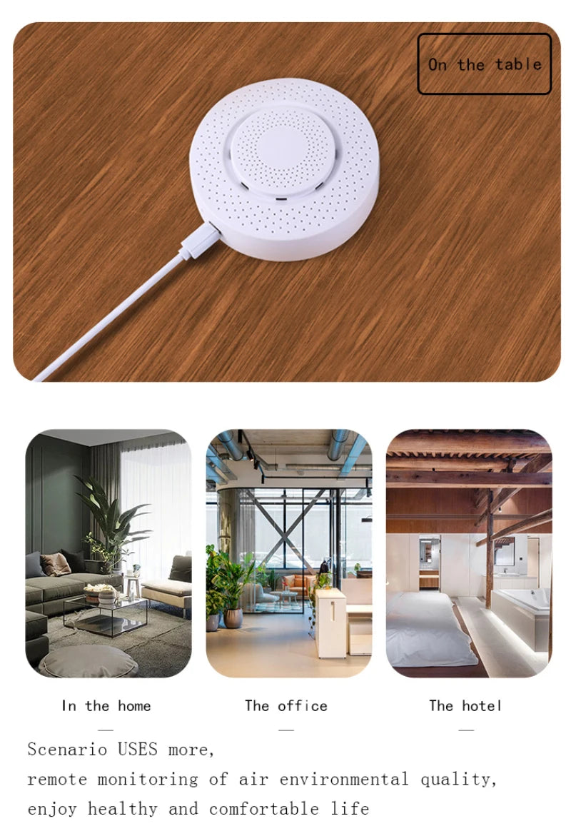Tuya Zigbee/WiFi capteur de qualité de l'air boîte à Air intelligente compteur de CO2 formaldéhyde cov capteur de température et d'humidité Via Alexa Google