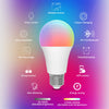 Ampoule LED intelligente Tuya E27 9W 900lm RGBCW, 2 pièces, couleur changeante, AC220V, Bluetooth, WiFi, Alexa/Google Home, ampoules à vis compatibles