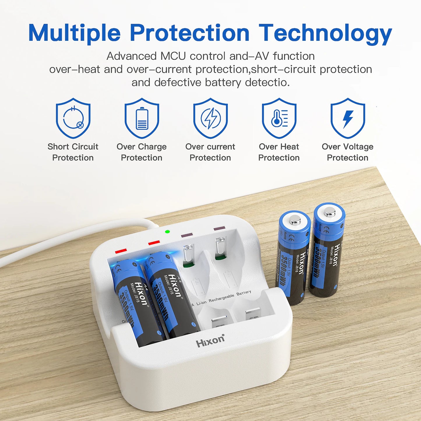 Hixon aa 1.5V Li-ion batterie Rechargeable 3500mWh 1.5V Lithium AA piles rechargeables 1.5v AA batterie pour jouet télécommandé