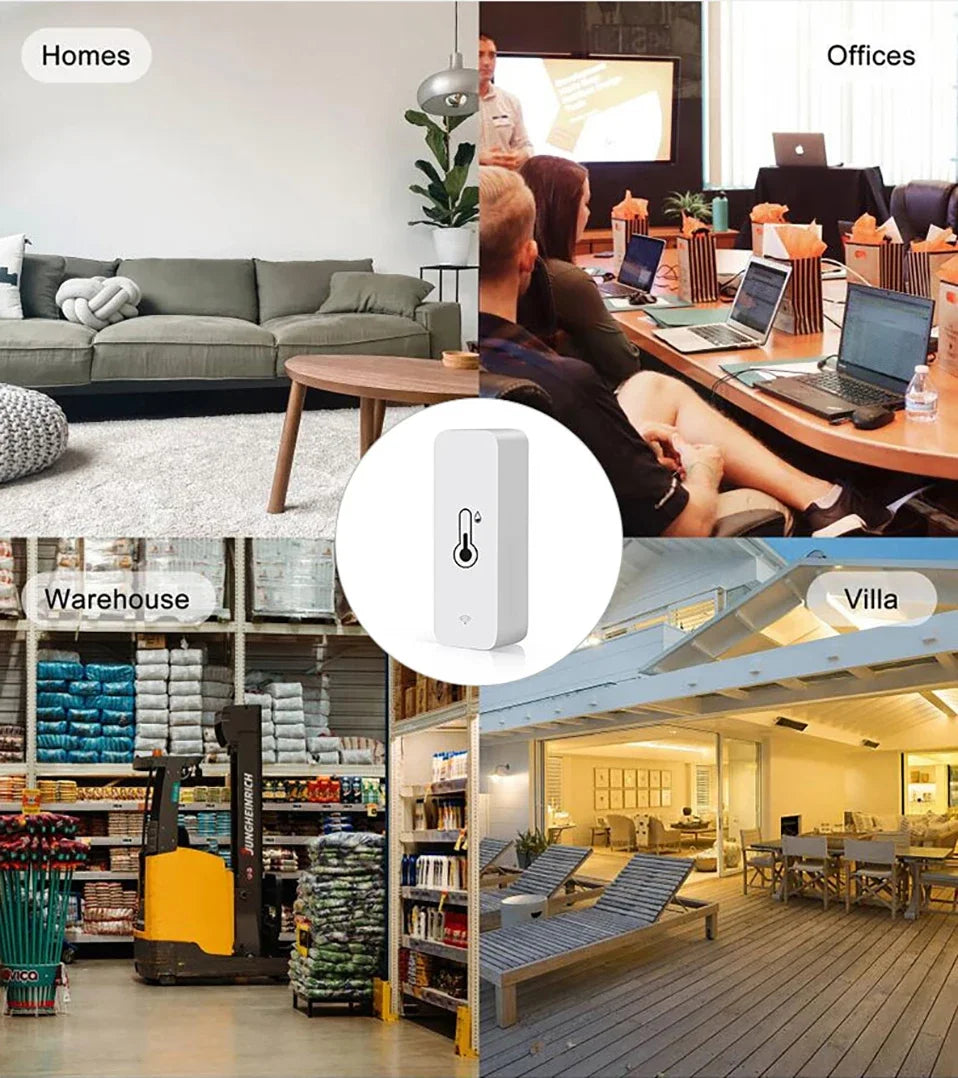 Tuya Zigbee WiFi capteur de température et d'humidité APP moniteur à distance pour maison intelligente var SmartLife fonctionne avec Alexa Google Assistant
