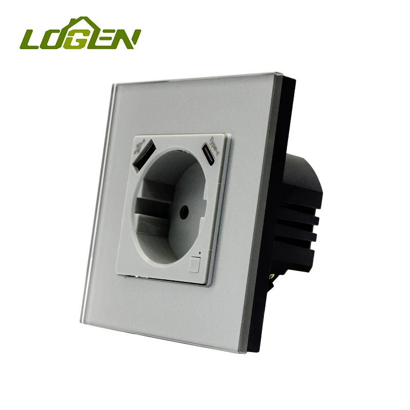 LOGEN Wifi prises intelligentes type-c USB 220V fonctionne avec Tuya vie intelligente Google Assistant Amazon Alexa Yandex Alice prise ue