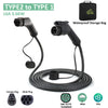 Câble de charge mâle vers femelle pour voiture électrique, station de charge, sac de rangement, type 2 à type 1, 32A, 7KW EV, 5 mètres