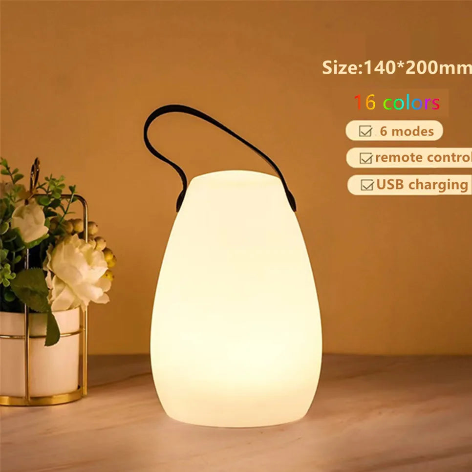 Tuya-Lampe de Table Portable Intelligente, Télécommande, RVB, LED, Extérieur, Étanche, Sans Fil, Camping, USB, Veilleuse, 16 Documents