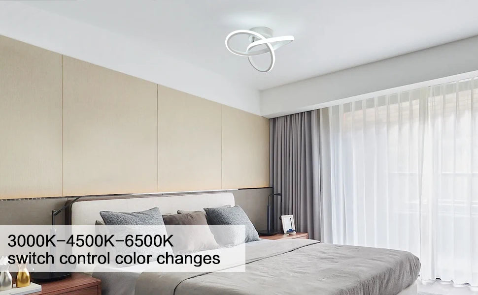 Plafonnier LED, plafonnier moderne 20W 2200LM plafonnier blanc pour cuisine, couloir, chambre à coucher, commande d'interrupteur
