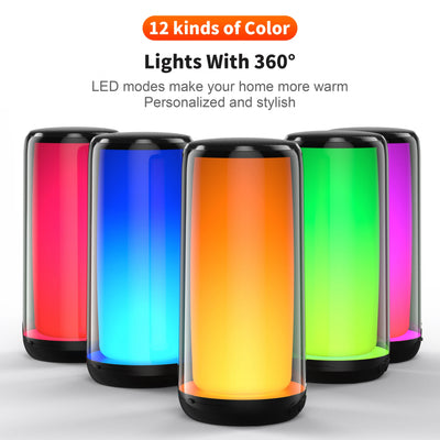 enceinte bluetooth puissantes12 types de lumières de couleur, veilleuse, escales, lampes, haut-parleur, 57mm, QSoutheast, Dolby Cinema, Soun