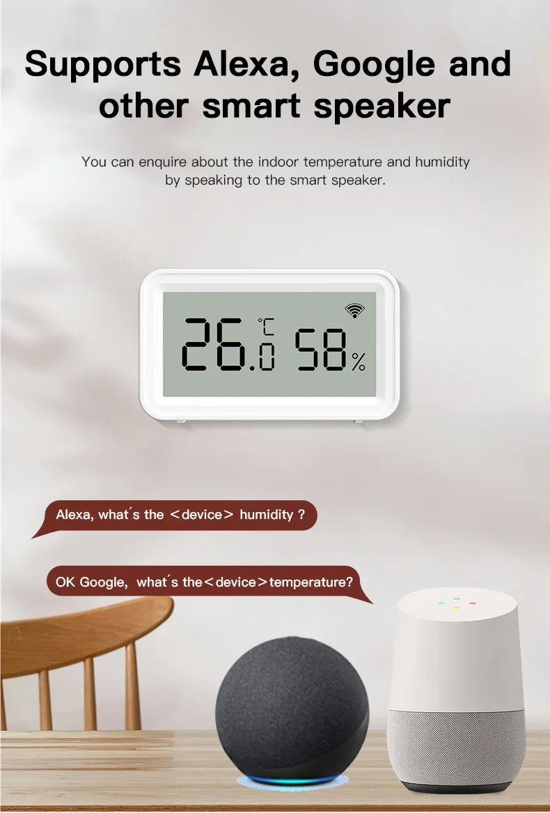 Tuya WiFi Zigbee 3.0 capteur de température et d'humidité pour maison intelligente APP télécommande SmartLife fonctionne avec Alexa Google Assistant