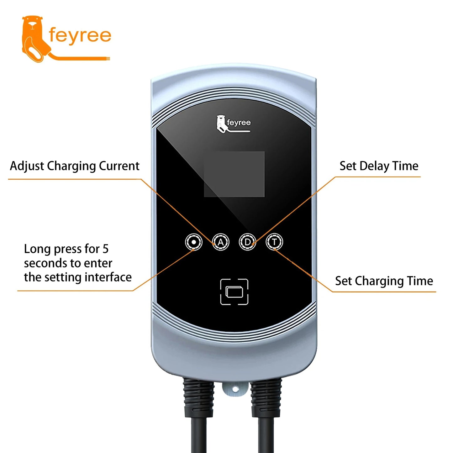 EVSE Wallbox 11KW 22KW Prise IEC62196-2 Triphasée Andrea Control pour Voiture Électrique Fey123 EV Chargeur 32A 7.6KW Vope2 Cable Car