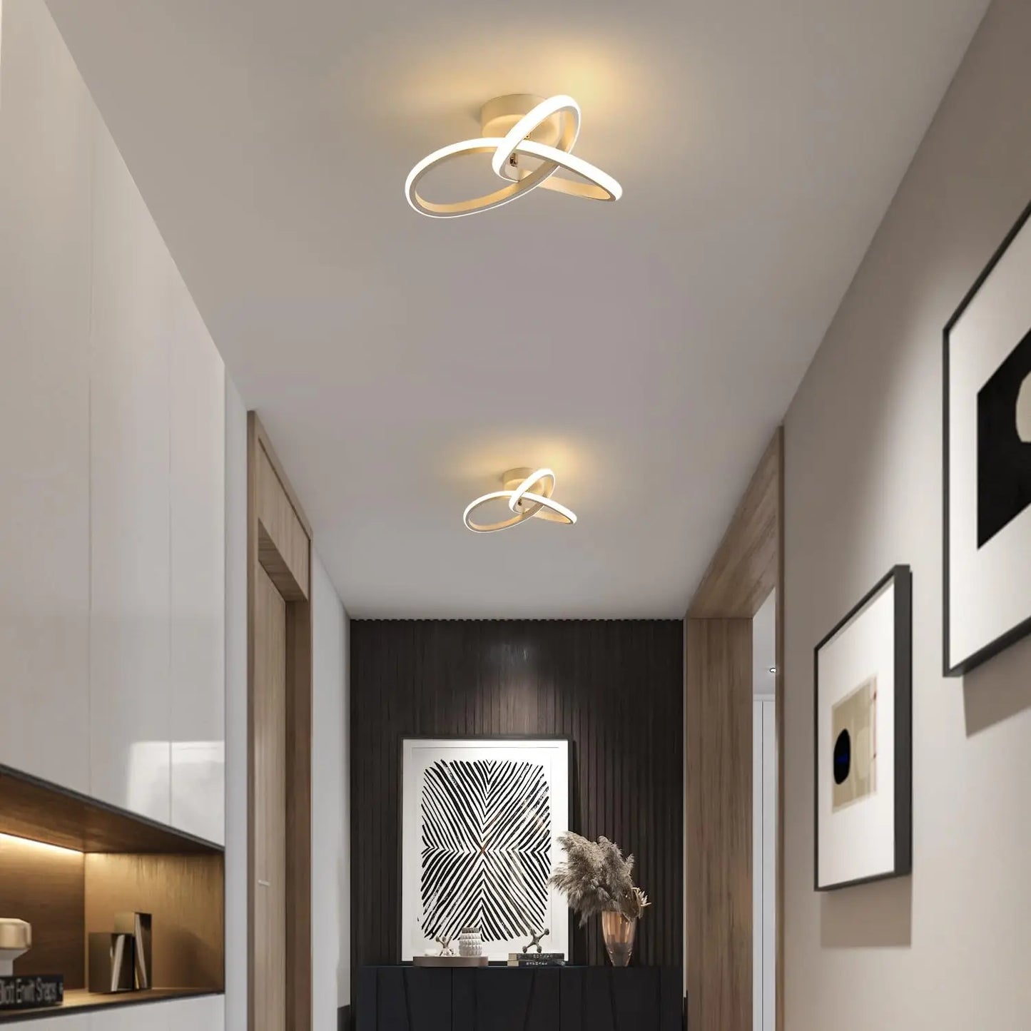 Plafonnier LED, plafonnier moderne 20W 2200LM plafonnier blanc pour cuisine, couloir, chambre à coucher, commande d'interrupteur