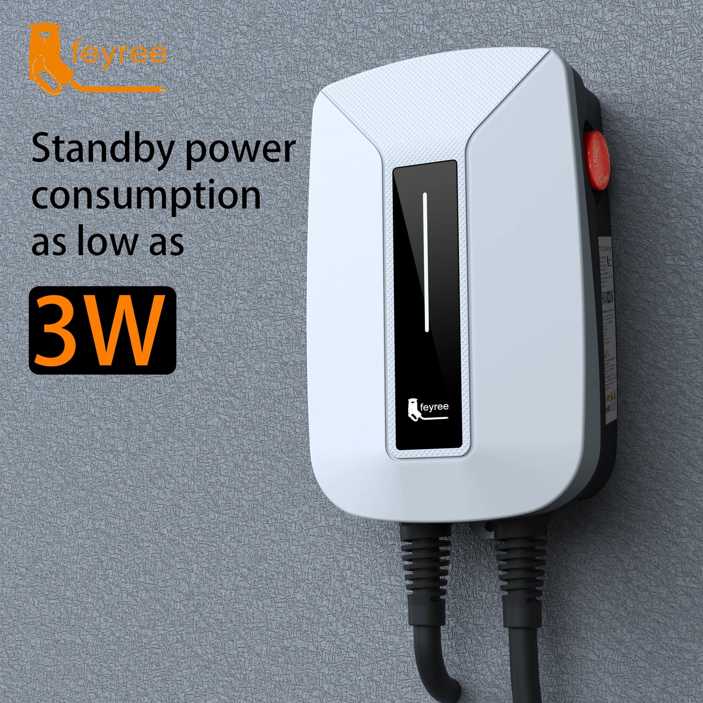 Feyree EV chargeur Type2 prise EVSE Wallbox 32A 7KW prise IEC62196-2 1 Phase 5m câble Station de charge murale pour voiture électrique