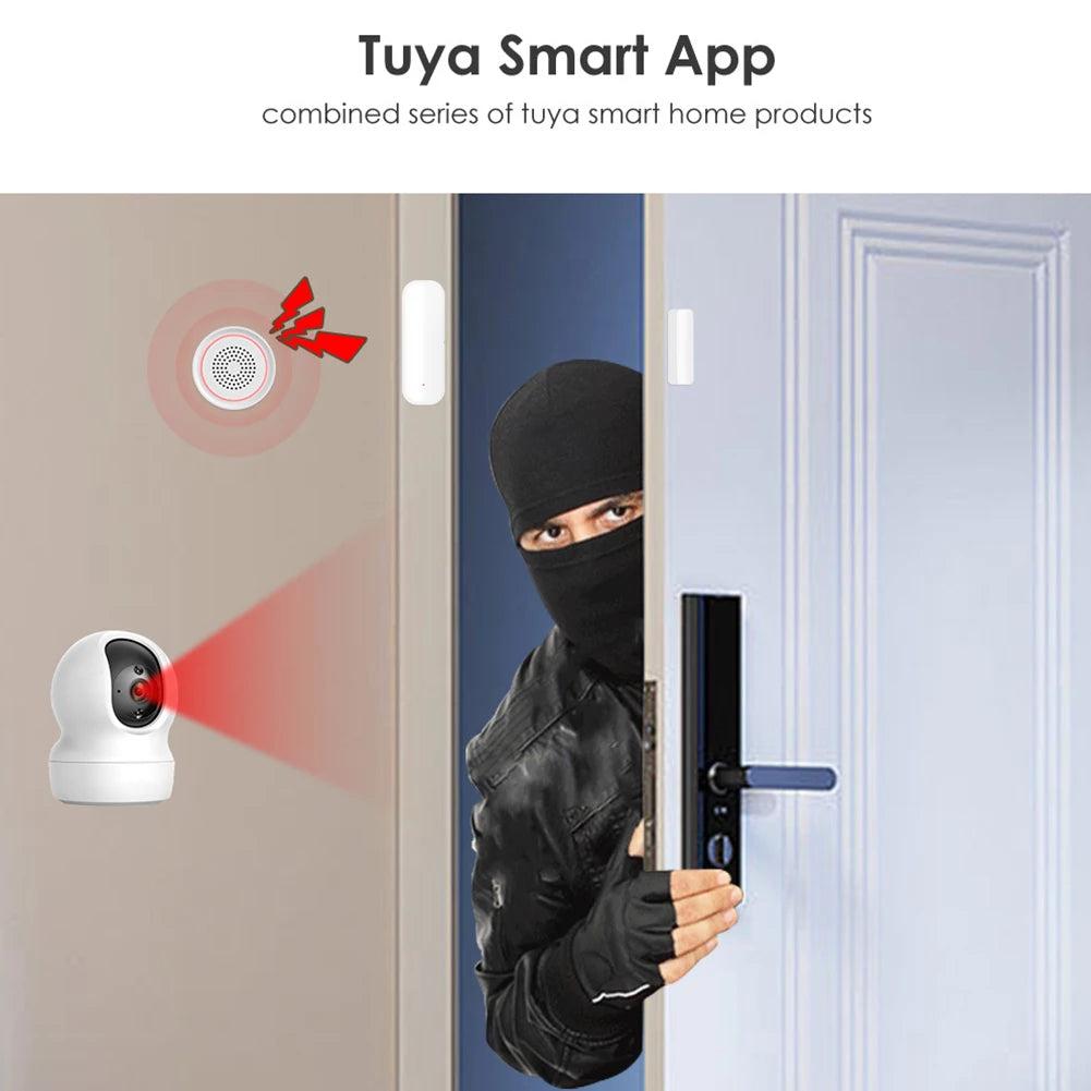 Détecteur intelligent d'ouverture/fermeture de porte WiFi/Zigbee, Notification de capteur de porte de fenêtre Tuya, prise en charge pour Google Home/Alexa pour la maison