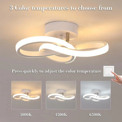 Plafonnier LED, plafonnier moderne 20W 2200LM plafonnier blanc pour cuisine, couloir, chambre à coucher, commande d'interrupteur