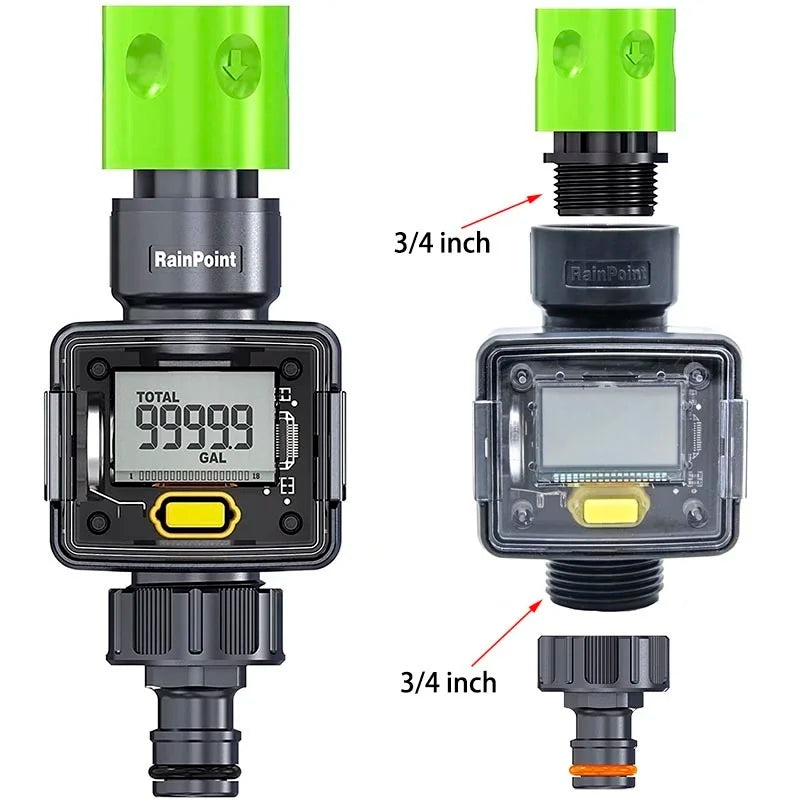 Débitmètre d'eau numérique, compteur d'eau pour camping-car, tuyau de jardin extérieur, Irrigation, consommation d'eau de mesure de voyage pour camping-car